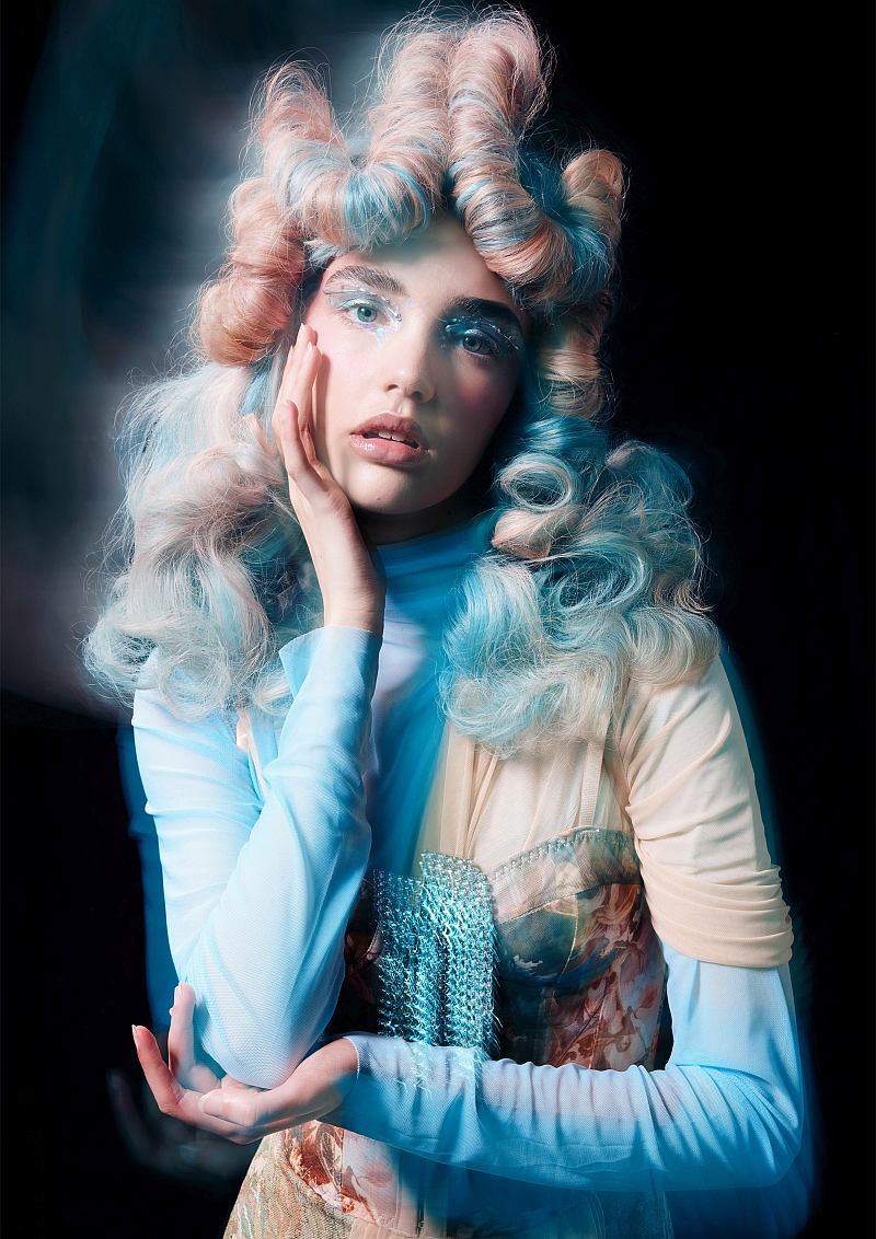 Pastel Pink and Blue Rolled Curls - Kelly Manu - Aetheria Collection
